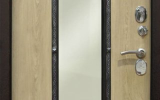 металлическая дверь в коттедж ДКТЖ-33, с ковкой и стеклом, внутренняя сторона
